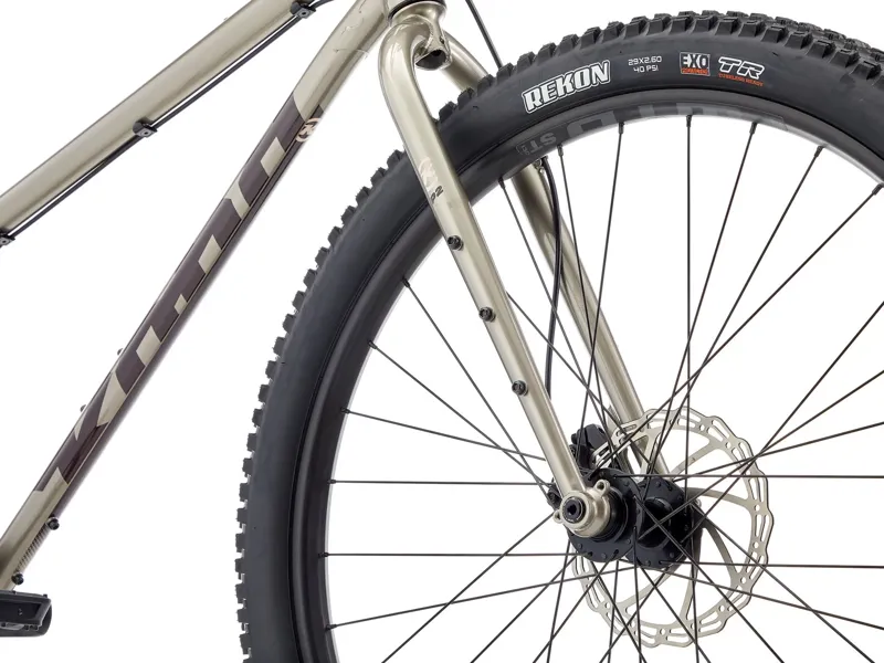 Kona Unit Hardtail Mountain Bike 2025 in Gloss Metallic Grey w/ Chocolate and Tan Decals-7