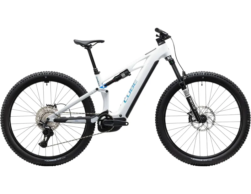 Cube Stereo Hybrid One44 HPC Pro 800 Electric Full Sus MTB 2027 in Metallicwhite/Blue