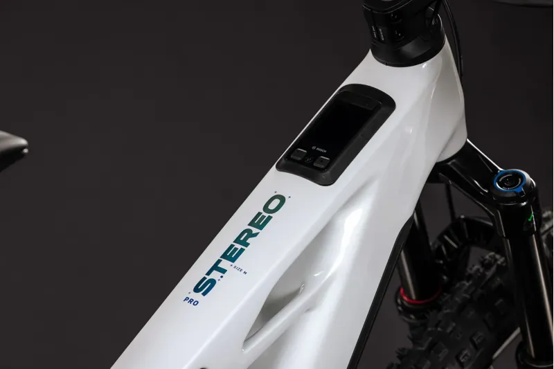 Cube Stereo Hybrid One44 HPC Pro 800 Electric Full Sus MTB 2027 in Metallicwhite/Blue-6