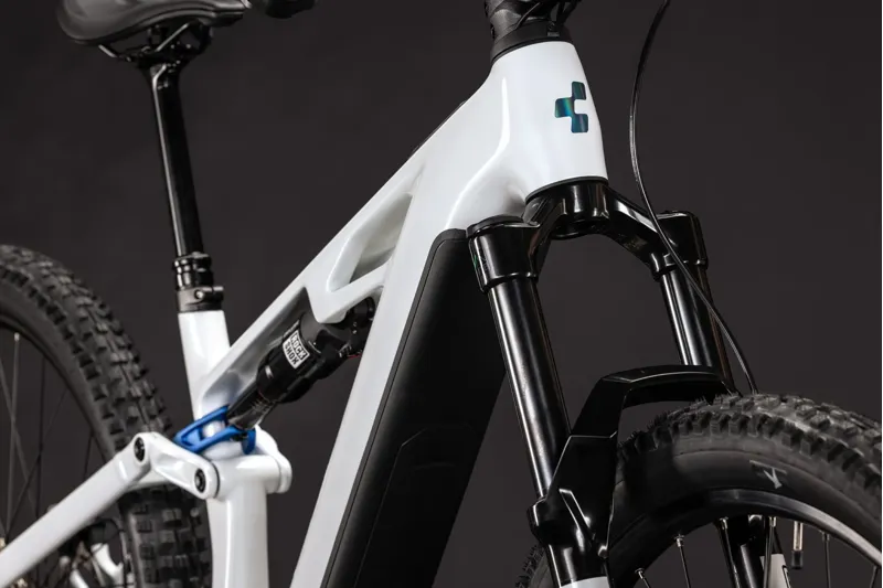 Cube Stereo Hybrid One44 HPC Pro 800 Electric Full Sus MTB 2027 in Metallicwhite/Blue-3