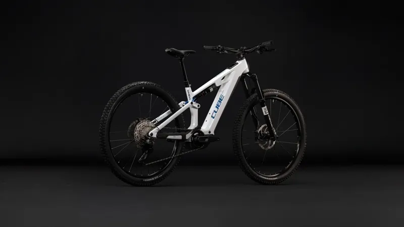 Cube Stereo Hybrid One44 HPC Pro 800 Electric Full Sus MTB 2027 in Metallicwhite/Blue-1