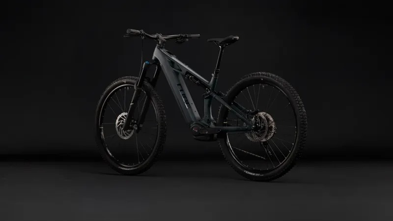 Cube Stereo Hybrid One44 HPC Race 800 Electric Full Sus MTB 2027 in Coal/Green-1