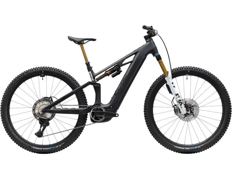 Cube Stereo Hybrid One44 HPC At 800 Electric Full Sus MTB 2027 in Carbon/White