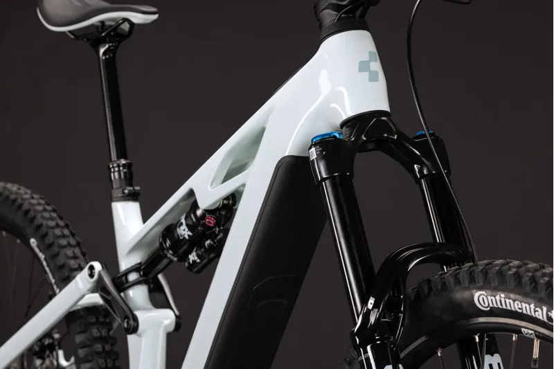 Cube Stereo Hybrid One77 HPC SLX 800 Electric Full Suspension MTB 2027 in Hintofmint/Orange-6