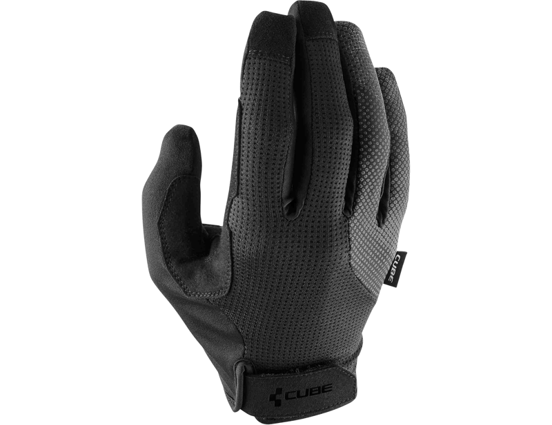 Cube Comfort Long Finger Cycling Gloves in Black/Grey