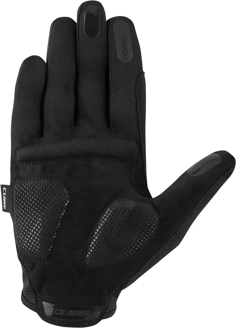 Cube Comfort Long Finger Cycling Gloves in Black/Grey-1