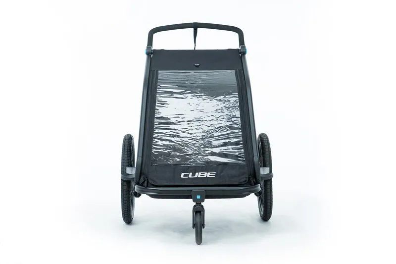 Cube Double Compartment Kids Trailer in Black-2