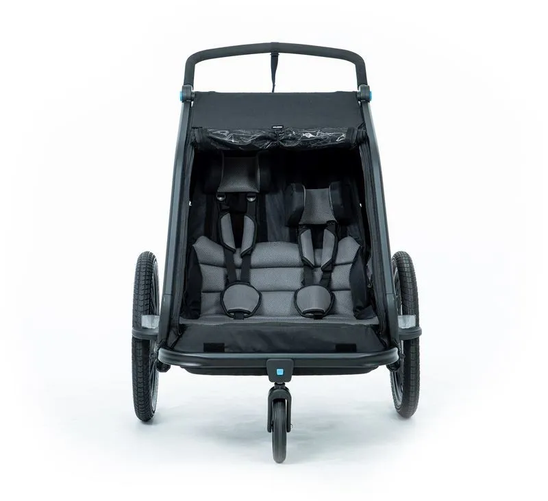 Cube Double Compartment Kids Trailer in Black-4