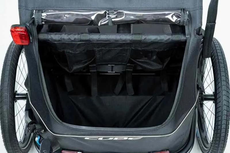 Cube Double Compartment Kids Trailer in Black-6
