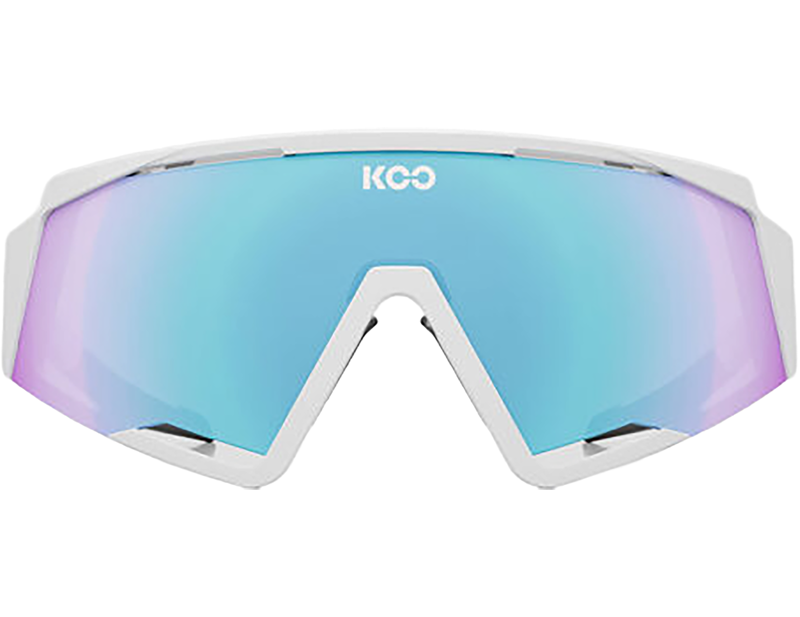 Koo Spectro Sunglasses in White/Photochromic Turquoise Mirror-1