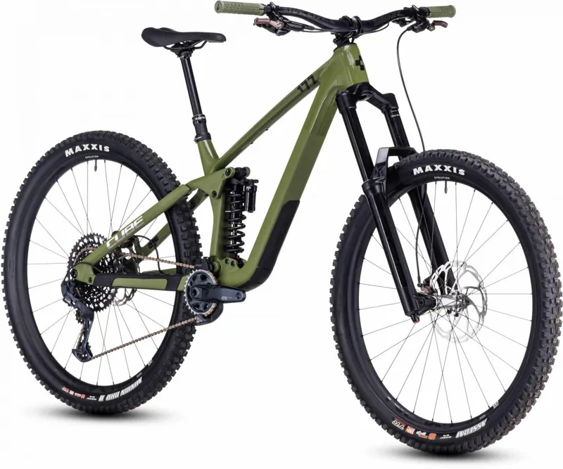 Cube Stereo one77 c:68x Tm 29 Inch Full Suspension Mountain Bike 2026 In Olive/ Chrome-1
