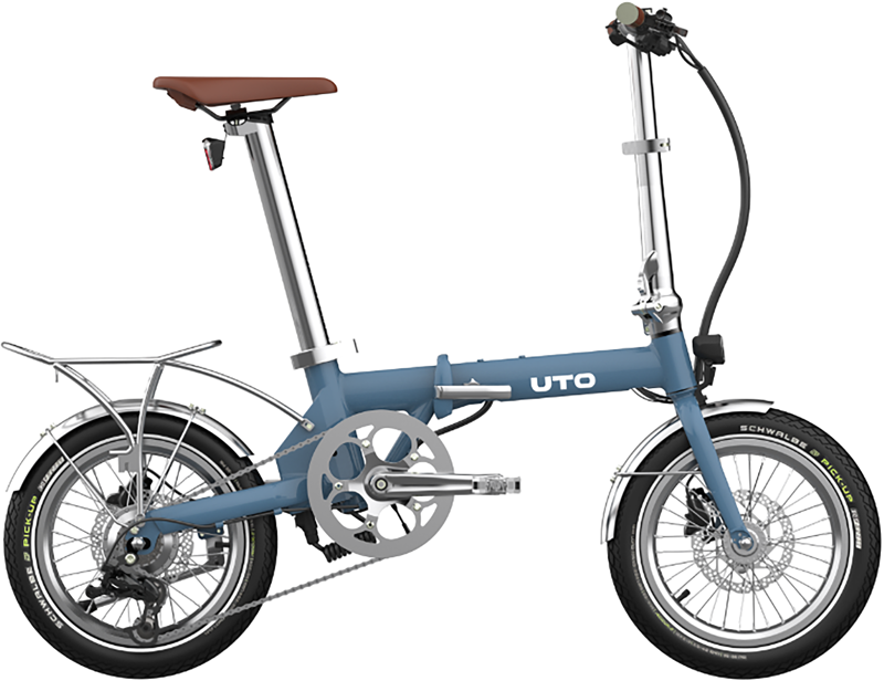 UTO Morning Vintage OG16 Electric Folding Bike 2027 in Satin Blue