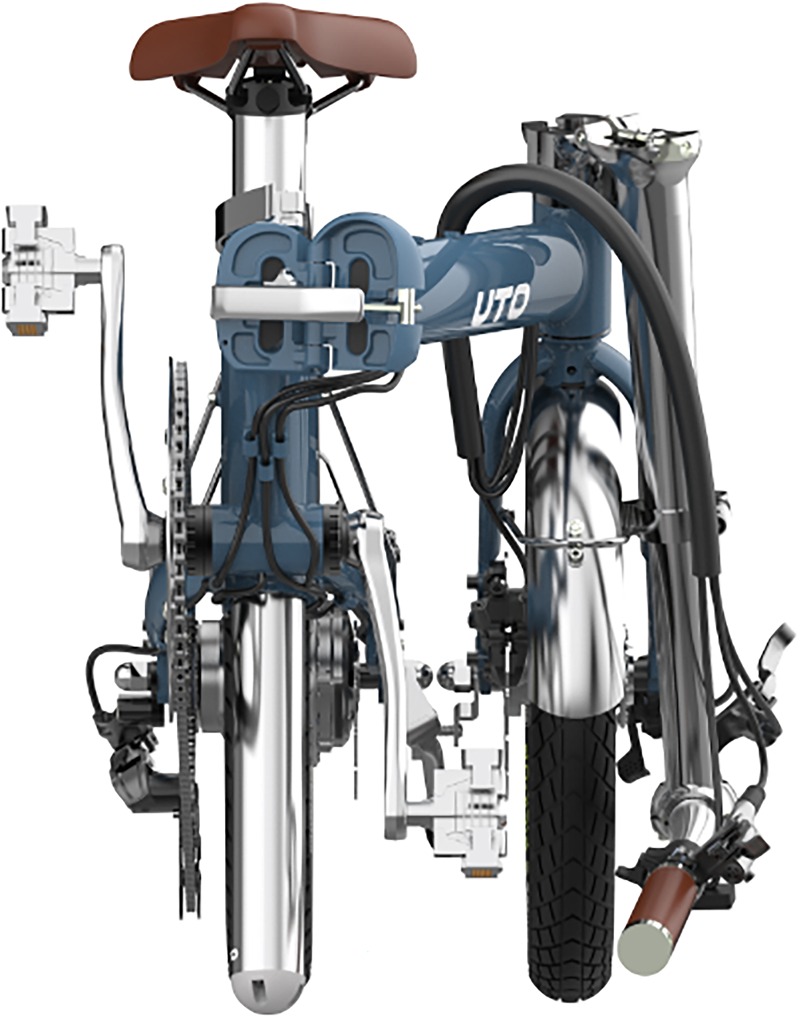 UTO Morning Vintage OG16 Electric Folding Bike 2027 in Satin Blue-1