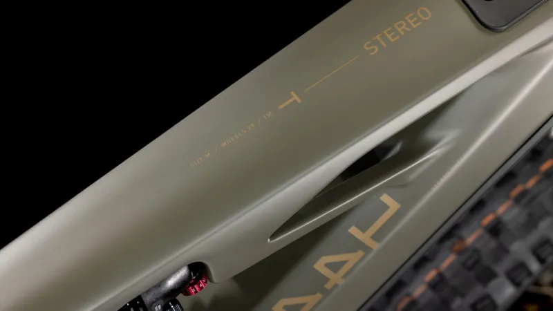 Cube Stereo Hybrid One44 HPC TM 800 Electric Full Suspension Mountain Bike 2025 in Dustyolive/Gold-2