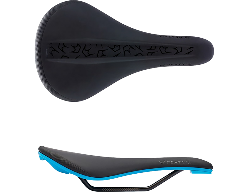 Peaty's Monarch 4130 Rail/Nylon Base Saddle in Turquoise Blue