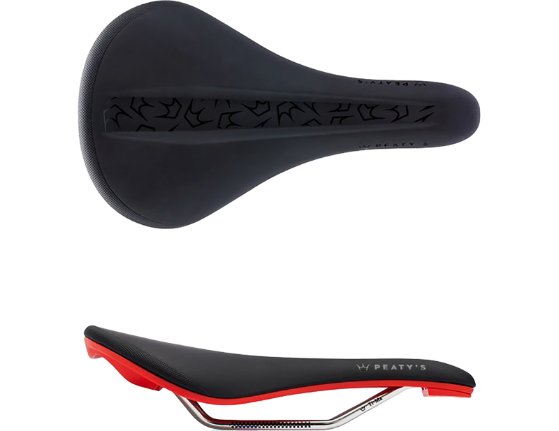 Peaty's Monarch Ti-MX Rail/Nylon Base Saddle in Red