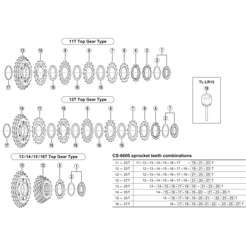 Shimano CS-6600 cassette sprocket 11T-1