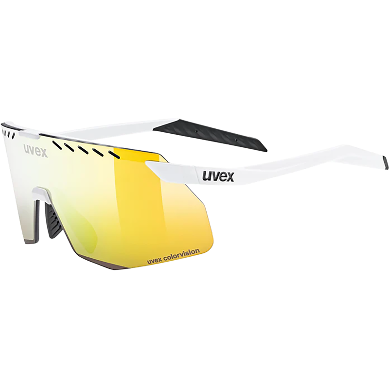 Balfes Bikes Uvex Pace Stage S Cv Glasses in White Matt/Mir.Yellow | Free postage over £30, £10 off first order, price match & 0% finance.
