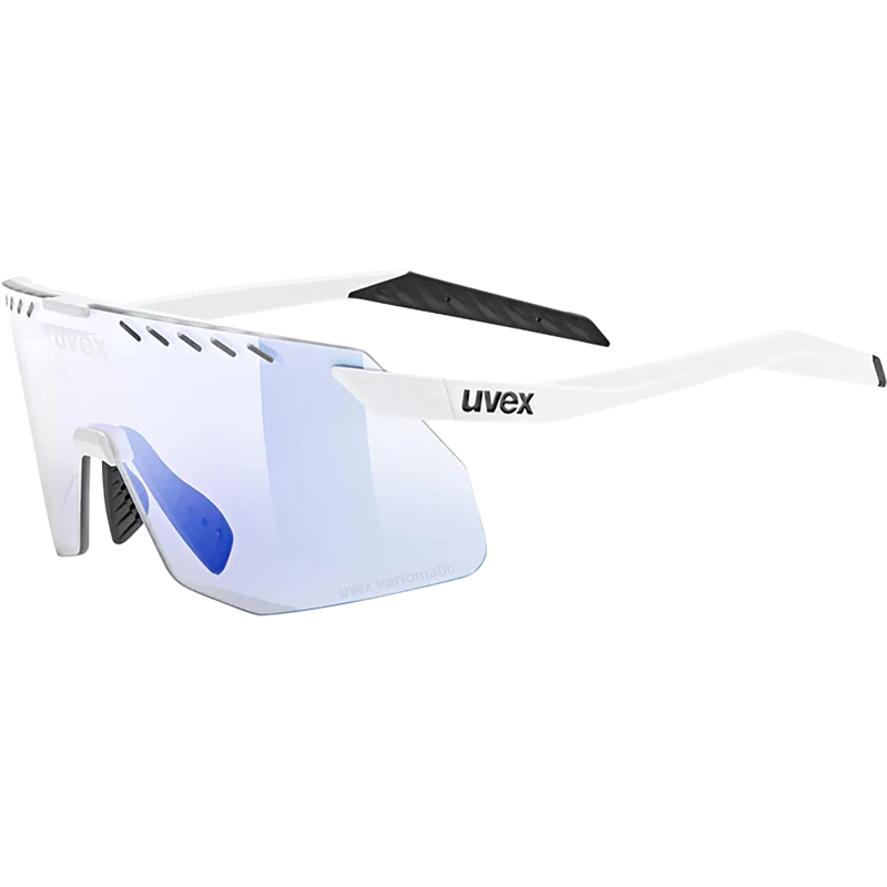 Balfes Bikes Uvex Pace Stage S V Glasses in White Matt/Mir.Blue | Free postage over £30, £10 off first order, price match & 0% finance.