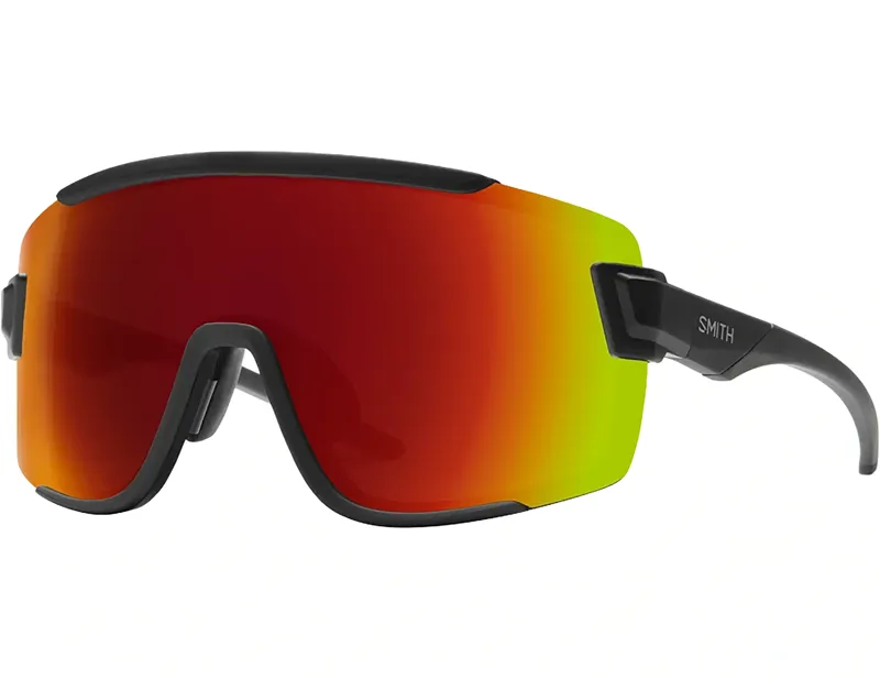 Smith Wildcat Cycling Sunglasses in Matte Black / ChromaPop Red Mirror