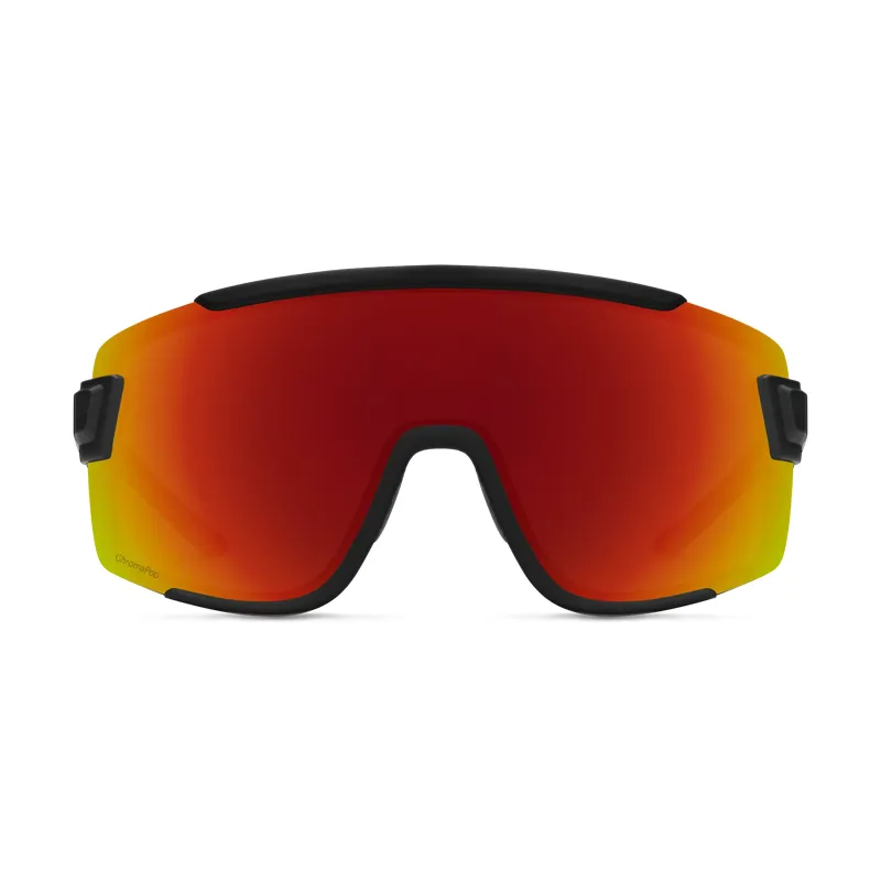 Smith Wildcat Cycling Sunglasses in Matte Black / ChromaPop Red Mirror-1