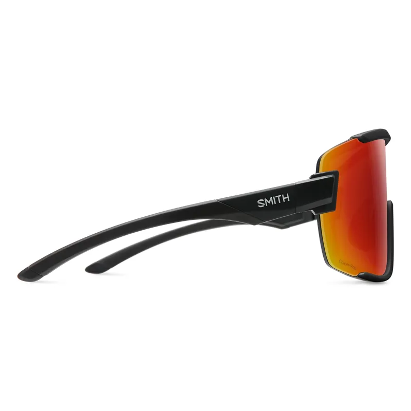Smith Wildcat Cycling Sunglasses in Matte Black / ChromaPop Red Mirror-2