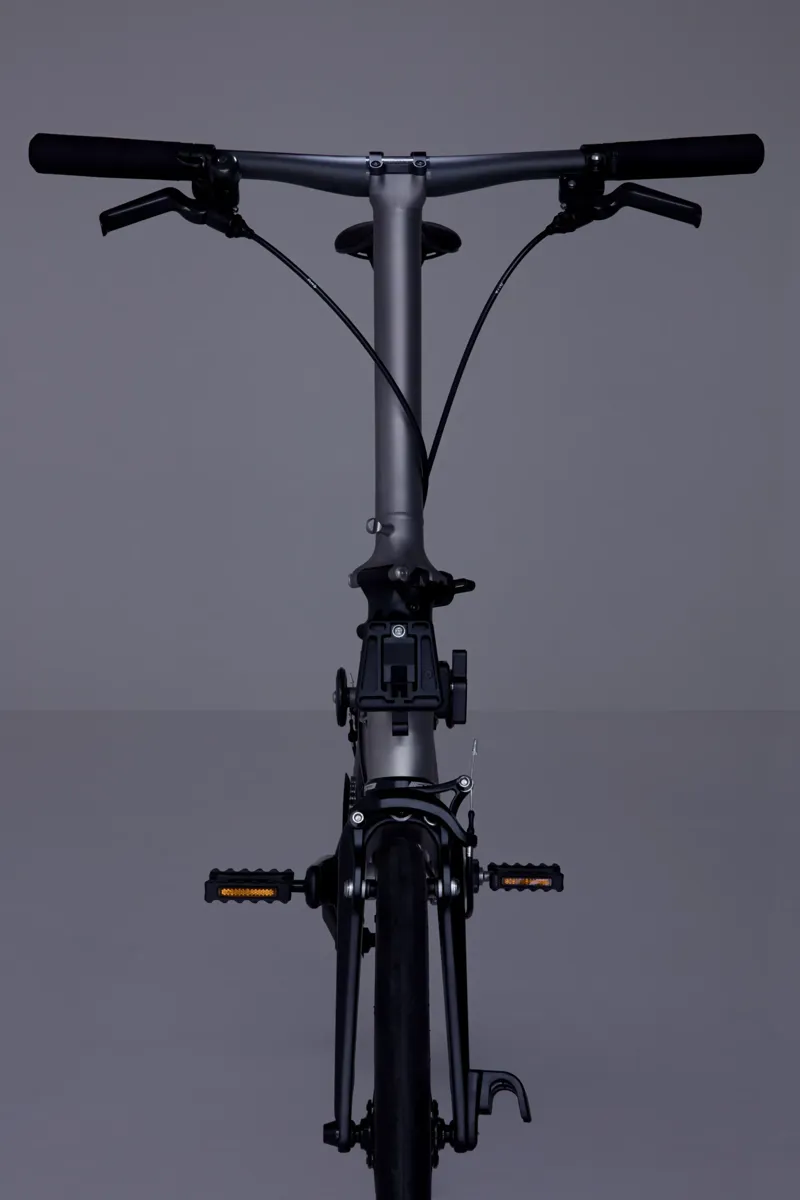 Brompton T Line 4-Speed Folding Bike 2027 in Blasted Titanium-7