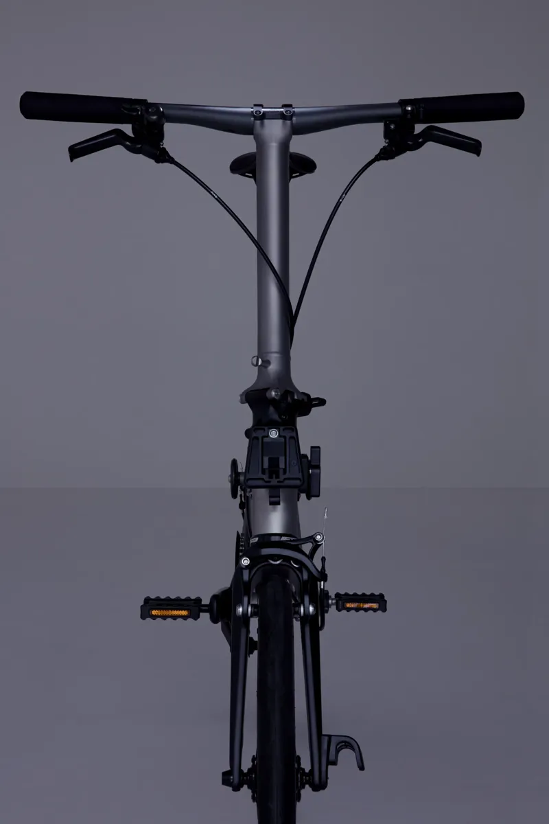 Brompton T Line 4-Speed Folding Bike 2026 in Blasted Titanium-6