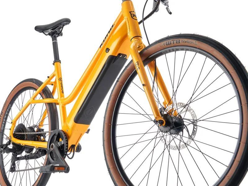 Kona Coco HD Electric Bike 2026 in Gloss Metallic Yellow w/ Charcoal Decals-1