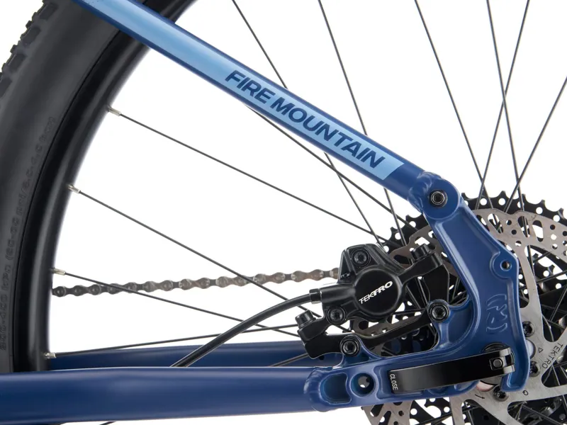 Kona Fire Mountain Hardtail Mountain Bike 2026 in Matte Midnight w/ Blue-Grey Decals-4