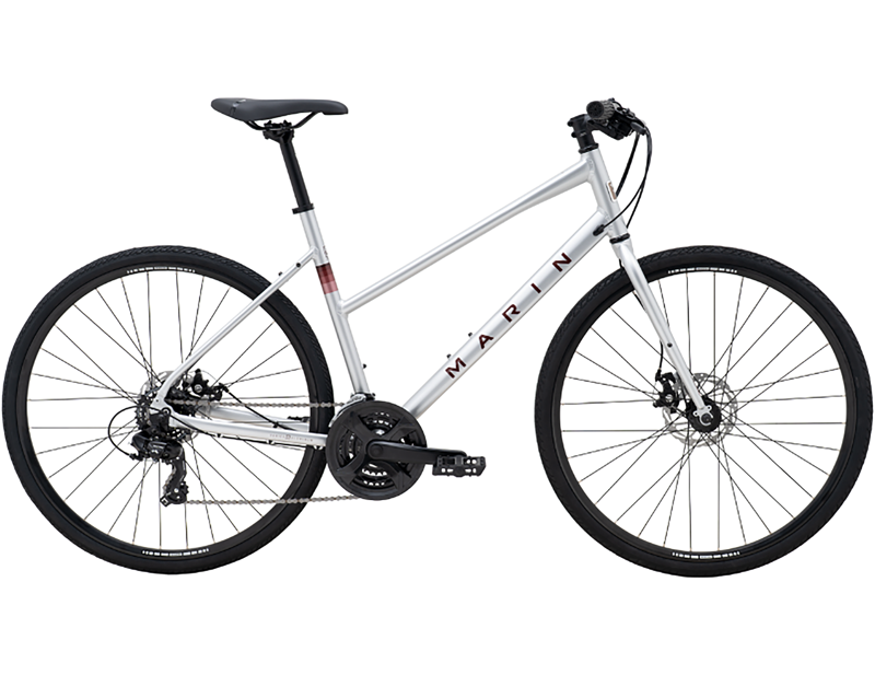 Marin Fairfax 1 Step-Thru Hybrid Bike 2026 in Silver