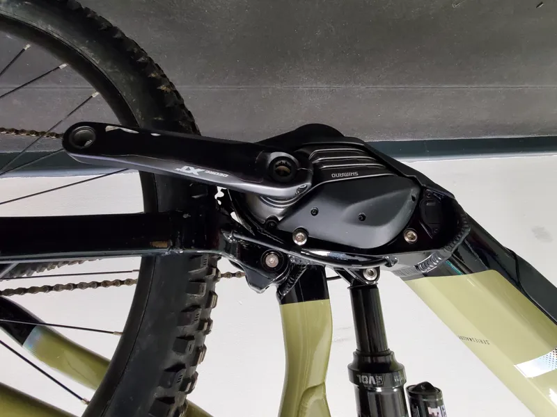 EX DEMO Marin Rift Zone E2 X-Large Electric Mountain Bike 2024 in Tan/Chrome-7