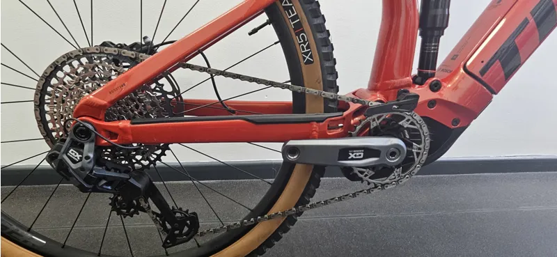 EX DEMO Trek Rail 8 Large GX AX 625 Electric MTB in Lava Red-1