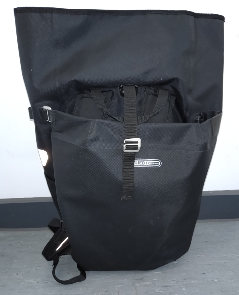 EX DISPLAY Ortlieb Vario 26L QL3.1 Pannier Backpack in Black-3