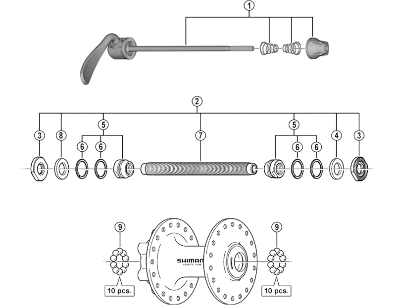 Balfes Bikes Shimano SHimano HB-M564 hub locknut 3 mm | Free postage over £30, £10 off first order, price match & 0% finance.