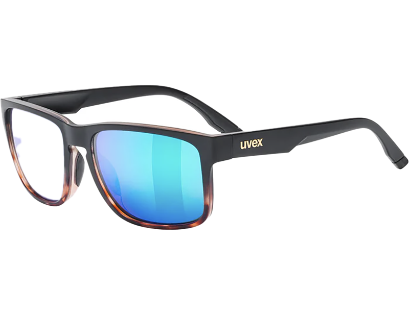 Uvex Poise Glasses in Black-Demi Matt / Mir.Green-2