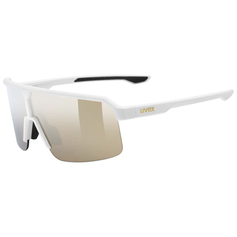 Balfes Bikes Uvex Ramp Glasses in White Matt / Mir.Gold | Free postage over £30, £10 off first order, price match & 0% finance.