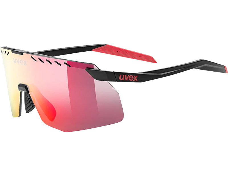 Uvex Pace Stage S Glasses in Black Matt / Mir.Red
