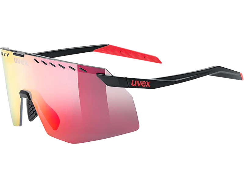 Uvex Pace Stage Glasses in Black Matt / Mir.Red
