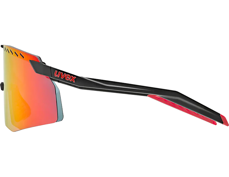 Uvex Pace Stage Glasses in Black Matt / Mir.Red-2