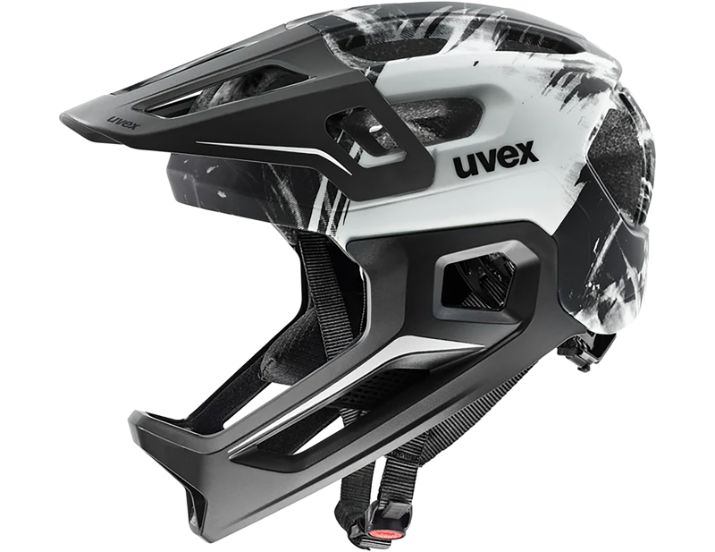 Uvex React Jr Fullface in Black-White Matt