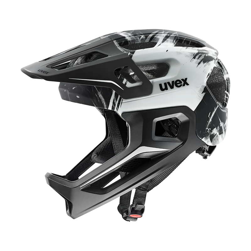 Balfes Bikes Uvex React Jr Fullface in Black-White Matt | Free postage over £30, £10 off first order, price match & 0% finance.