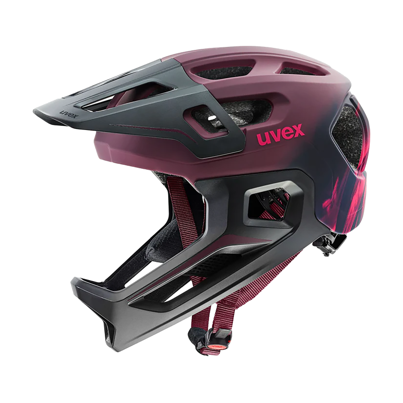 Balfes Bikes Uvex React Jr Fullface in Cranberry Matt | Free postage over £30, £10 off first order, price match & 0% finance.