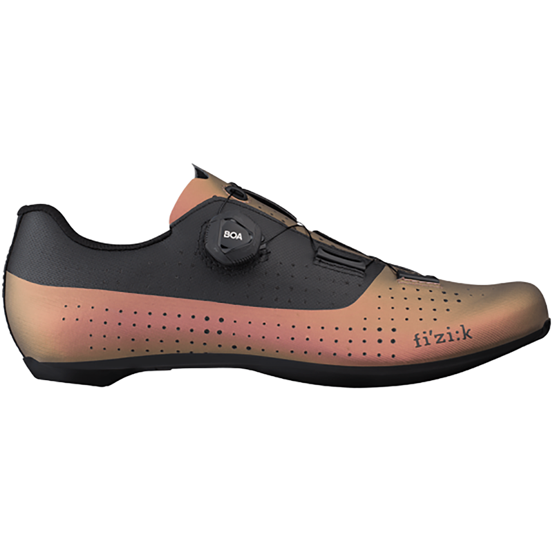 Balfes Bikes Fizik R4 Tempo Overcurve Wide Road Cycling Shoes in Iridescent Copper/Black | Free postage over £30, £10 off first order, price match & 0% finance.