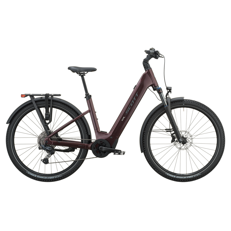 Scott Axis 10 Wave Electric Hybrid Bike 2027 in Aubergine Red