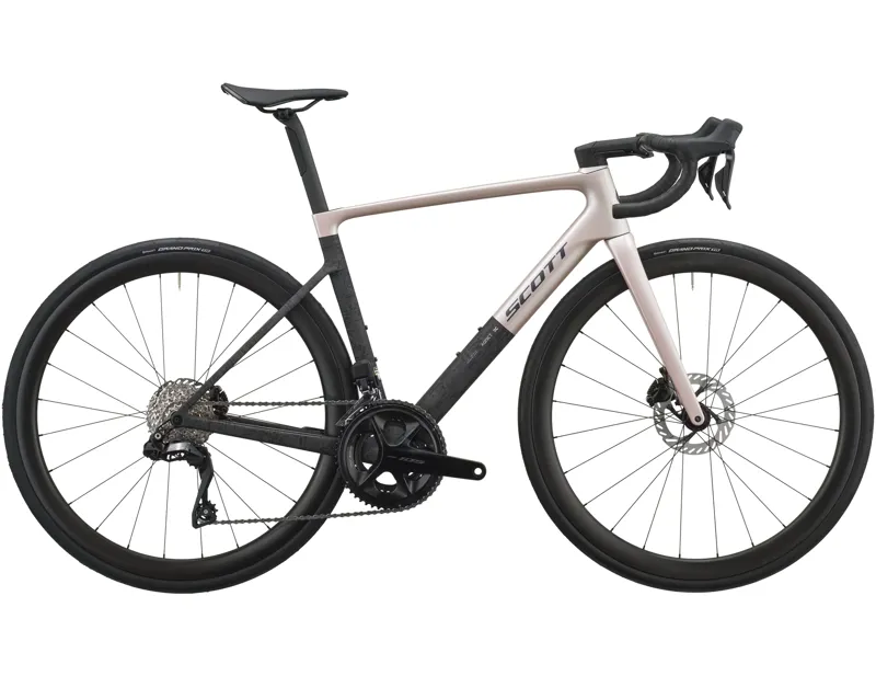 Scott Addict RC 30 Road Bike 2027 in Champagne Pink and Carbon Black