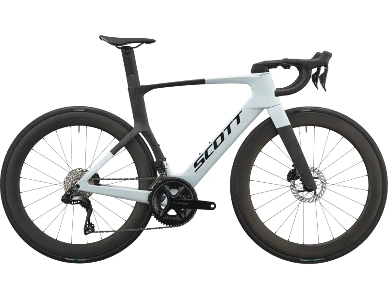 Scott Foil RC 20 Carbon Road Bike 2027 in Cumulus White and Carbon Black