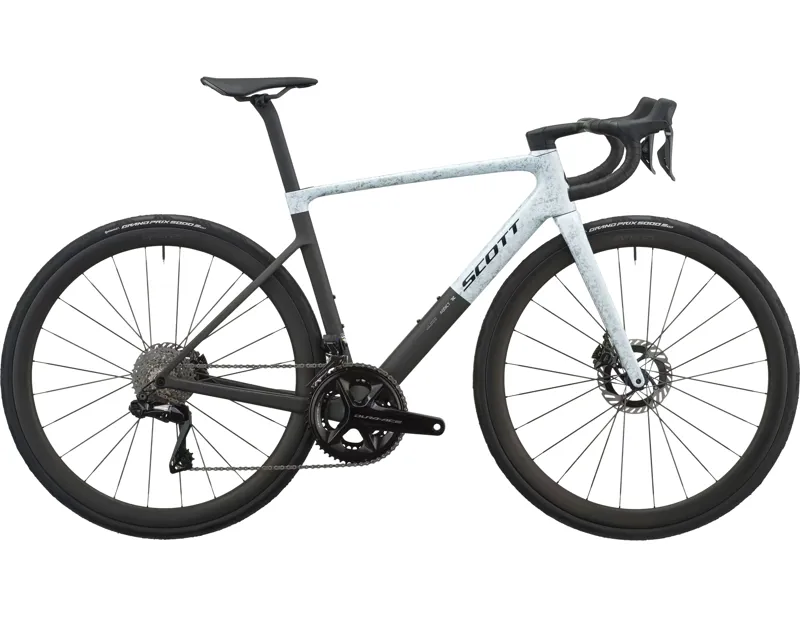 Scott Addict RC Pro Carbon Road Bike 2027 in Rush White and Carbon Black
