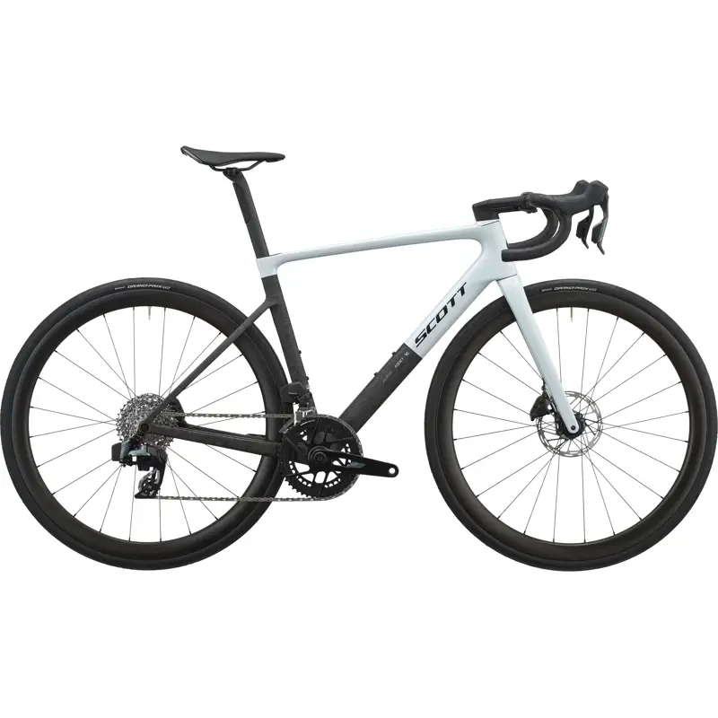 Balfes Bikes Scott Addict RC 25 Carbon Road Bike 2027 in Cumulus White and Carbon Black | Free postage over £30, £10 off first order, price match & 0% finance.