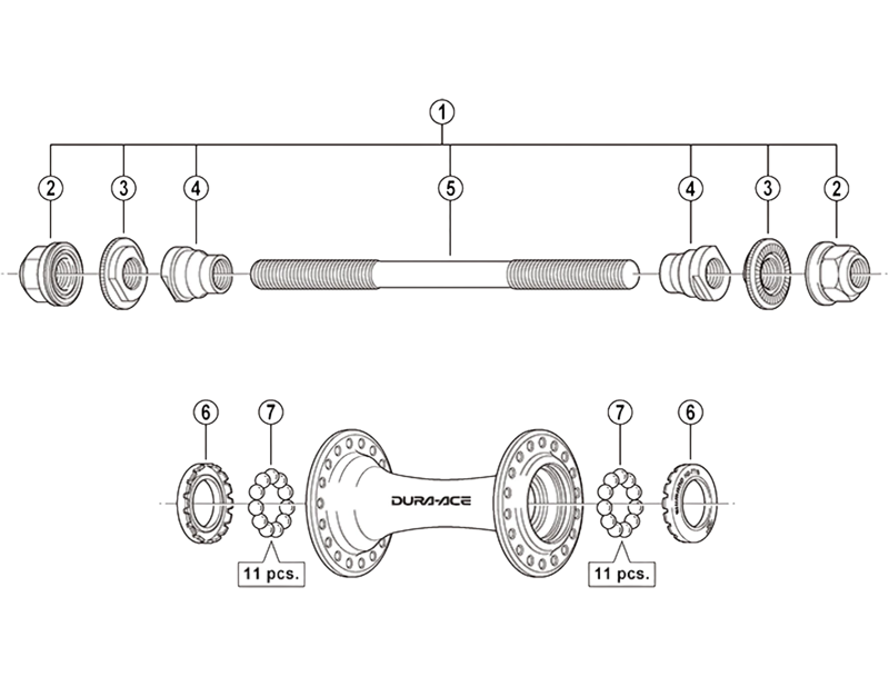 Balfes Bikes Shimano HB-7710 front Track complete axle 142 mm | Free postage over £30, £10 off first order, price match & 0% finance.